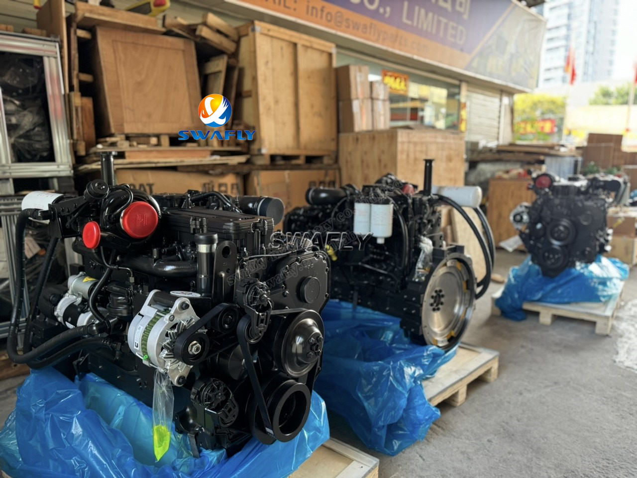 Successful Shipment of Three Cummins SAA6D114E-3 Engines for Komatsu PC300-8 and PC300-8MO Excavators