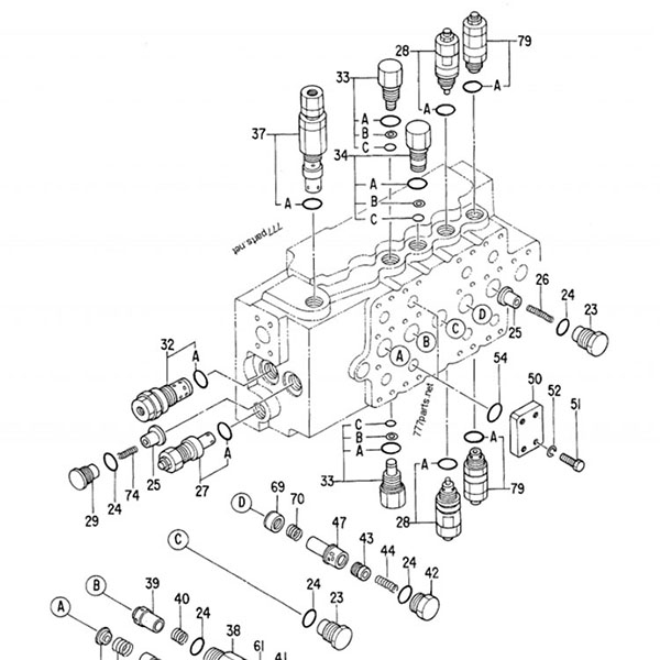 Hitachi EX300-2 Comhla Rialaithe Hiodrálacha 4314749